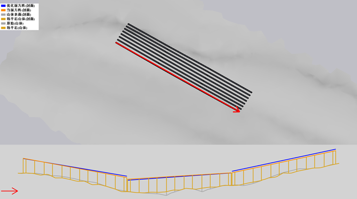 平單軸場平-土方平衡方案對比