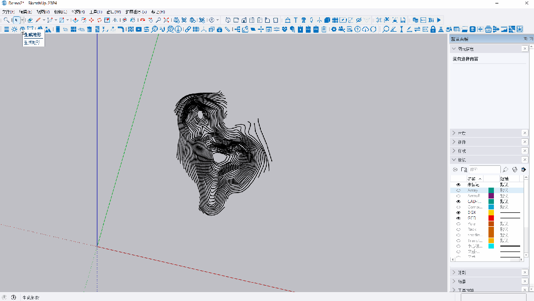 生成地形：導入等高線顏色并自動剔除異常高程數據